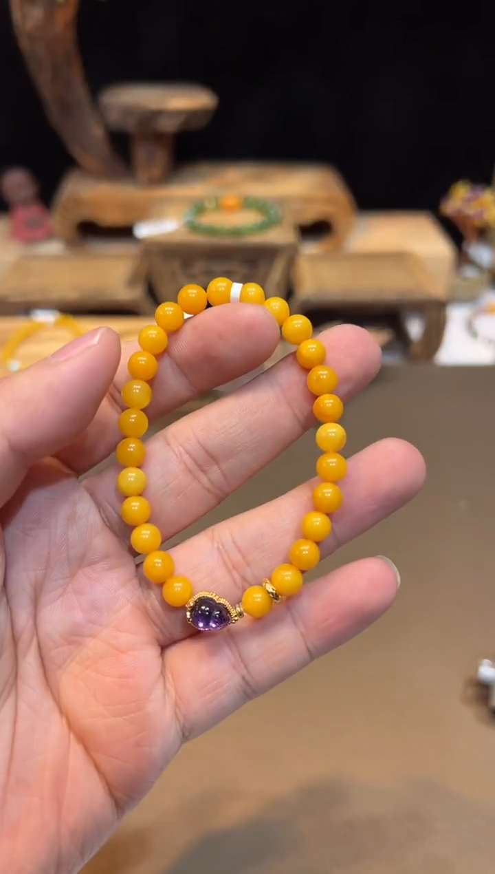 手链琥珀未镶嵌手饰@@E6861