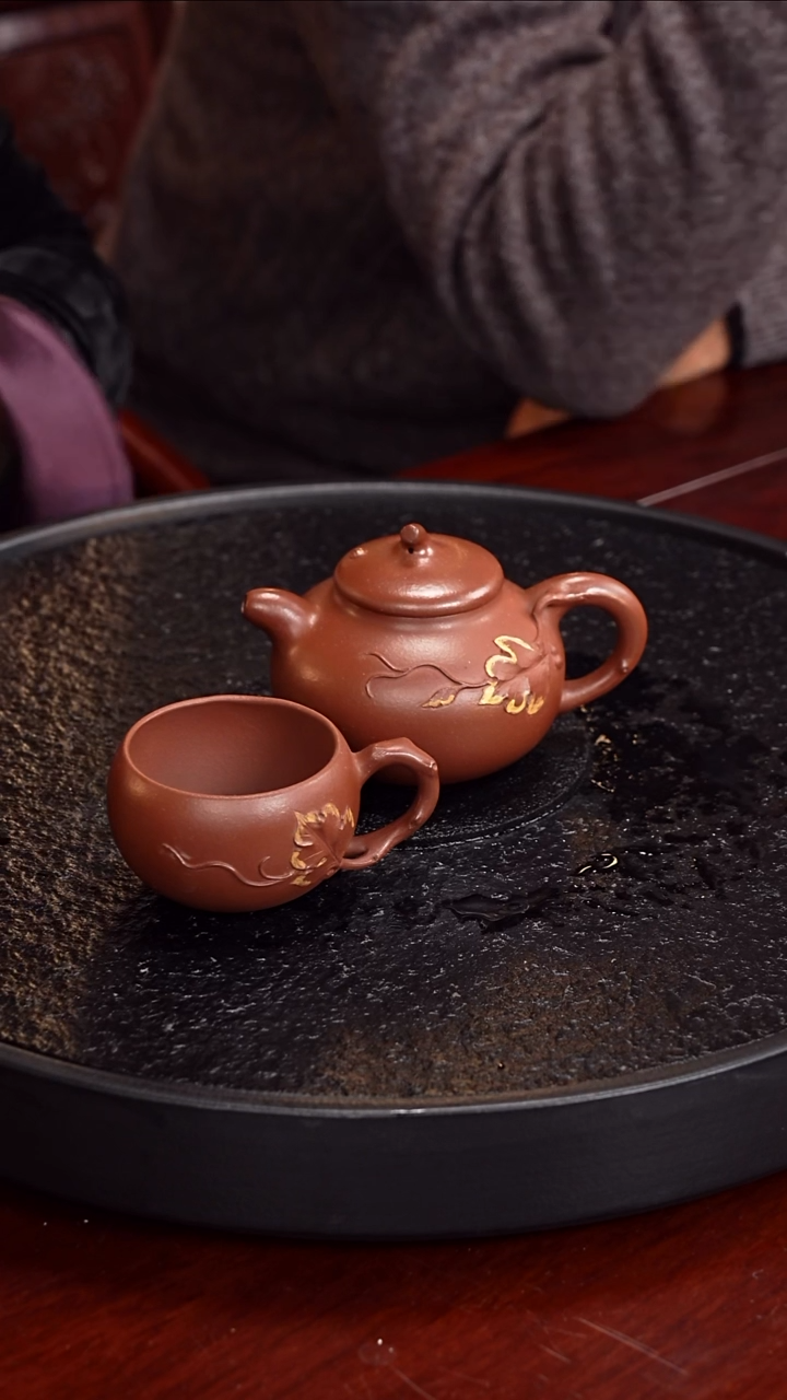 茶壶紫砂蒋氏工堂  茄瓜套组78  底槽清 230毫升
