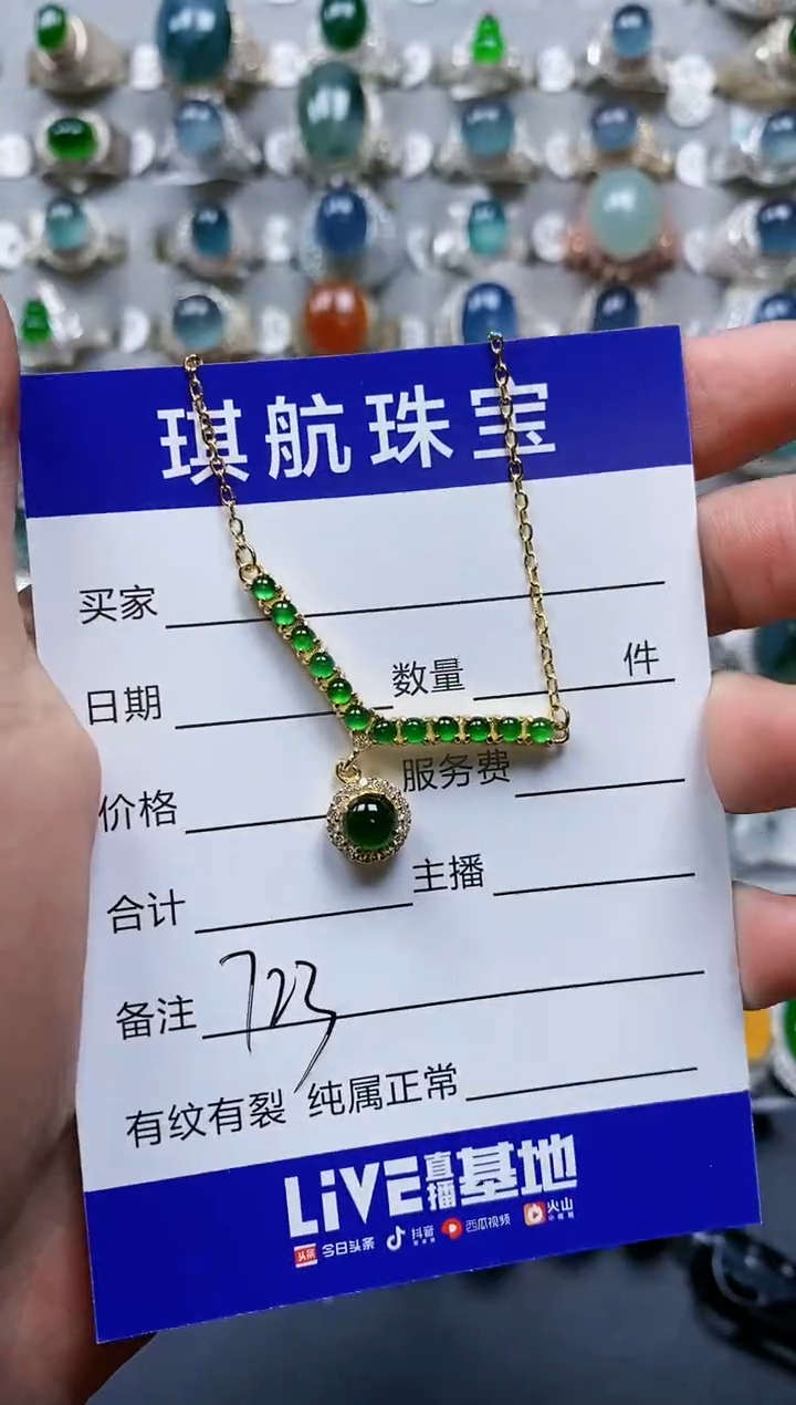 【闪购商品】翡翠颈饰银S925镶嵌0723