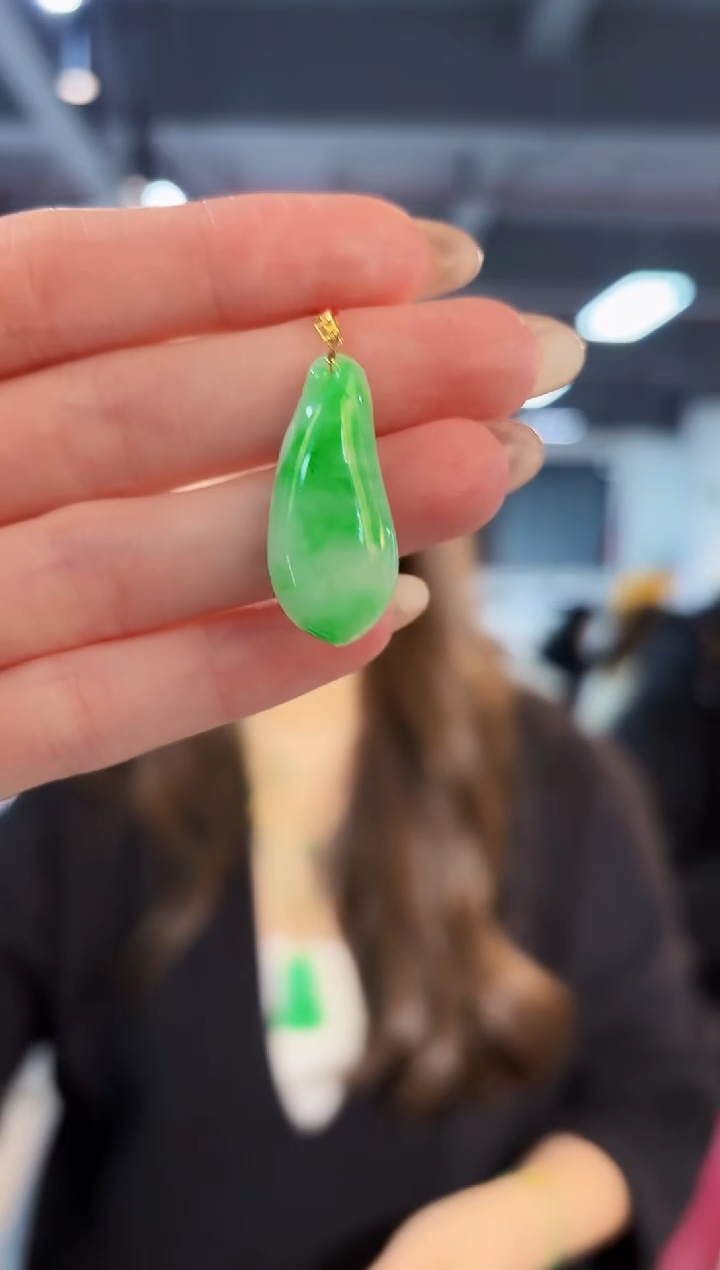 【闪购商品】翡翠颈饰18K金镶嵌缅料A货/支持复检/一件