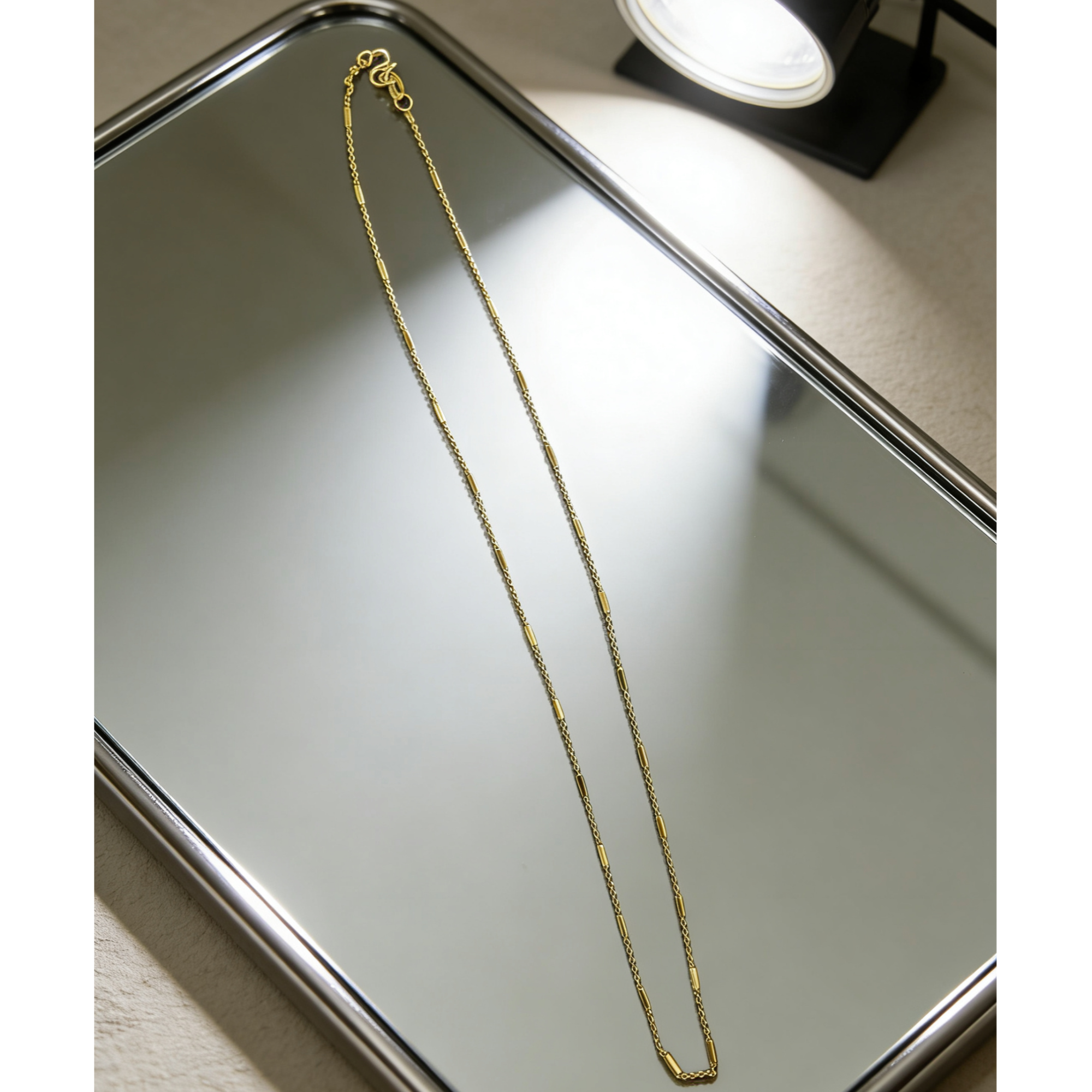 【越美丽】--V金古法精工质感高级极简项链（约45cm）bj0205