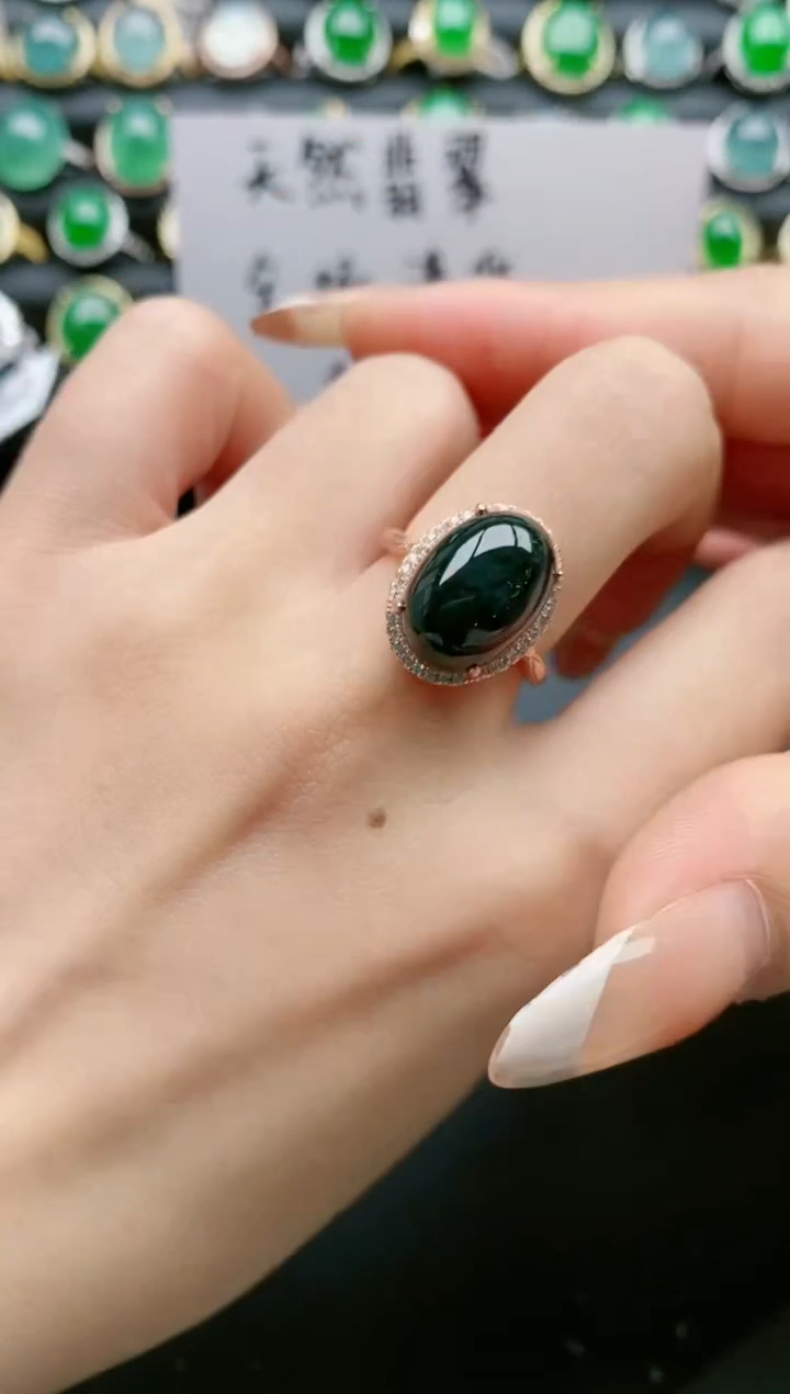 【闪购商品】翡翠戒指银S925镶嵌111111111