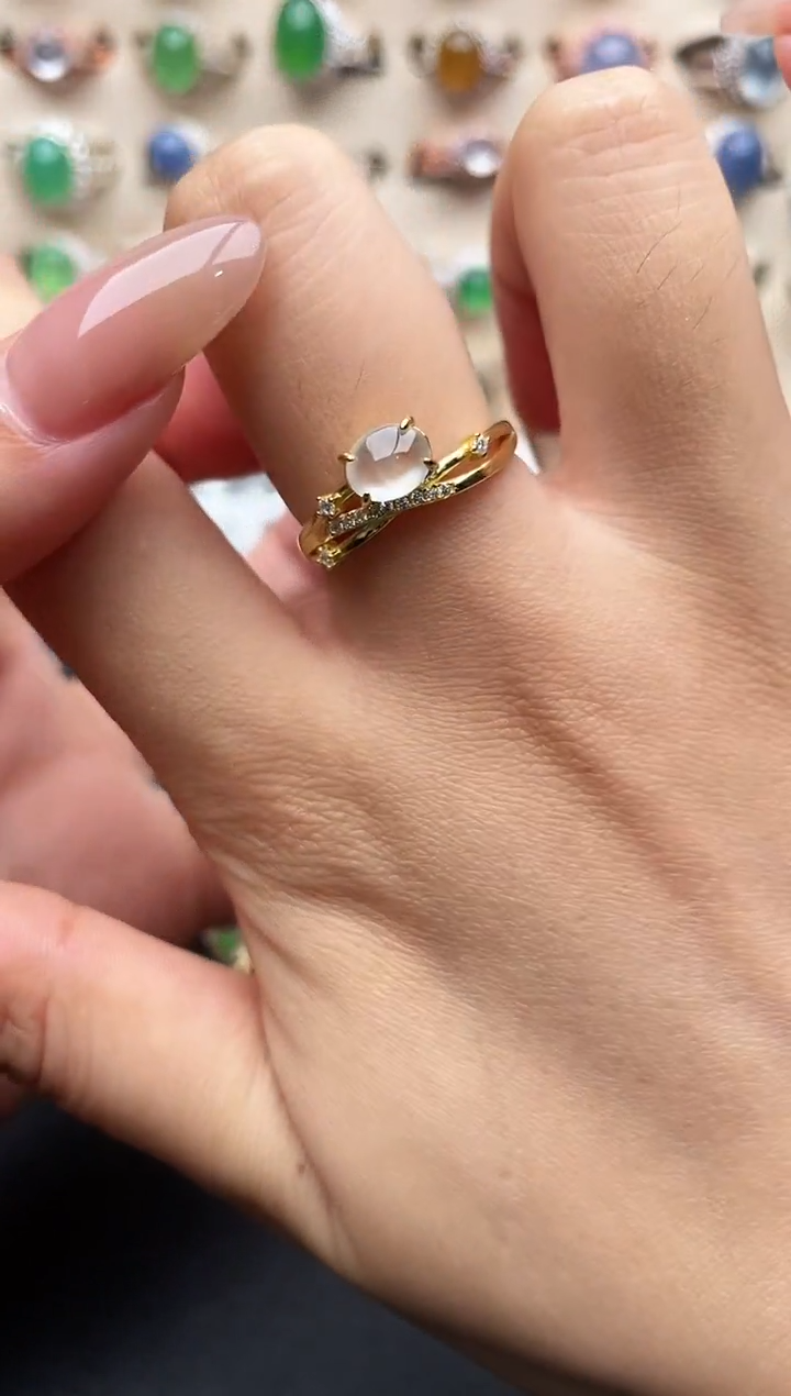 银S925镶嵌戒指翡翠00000