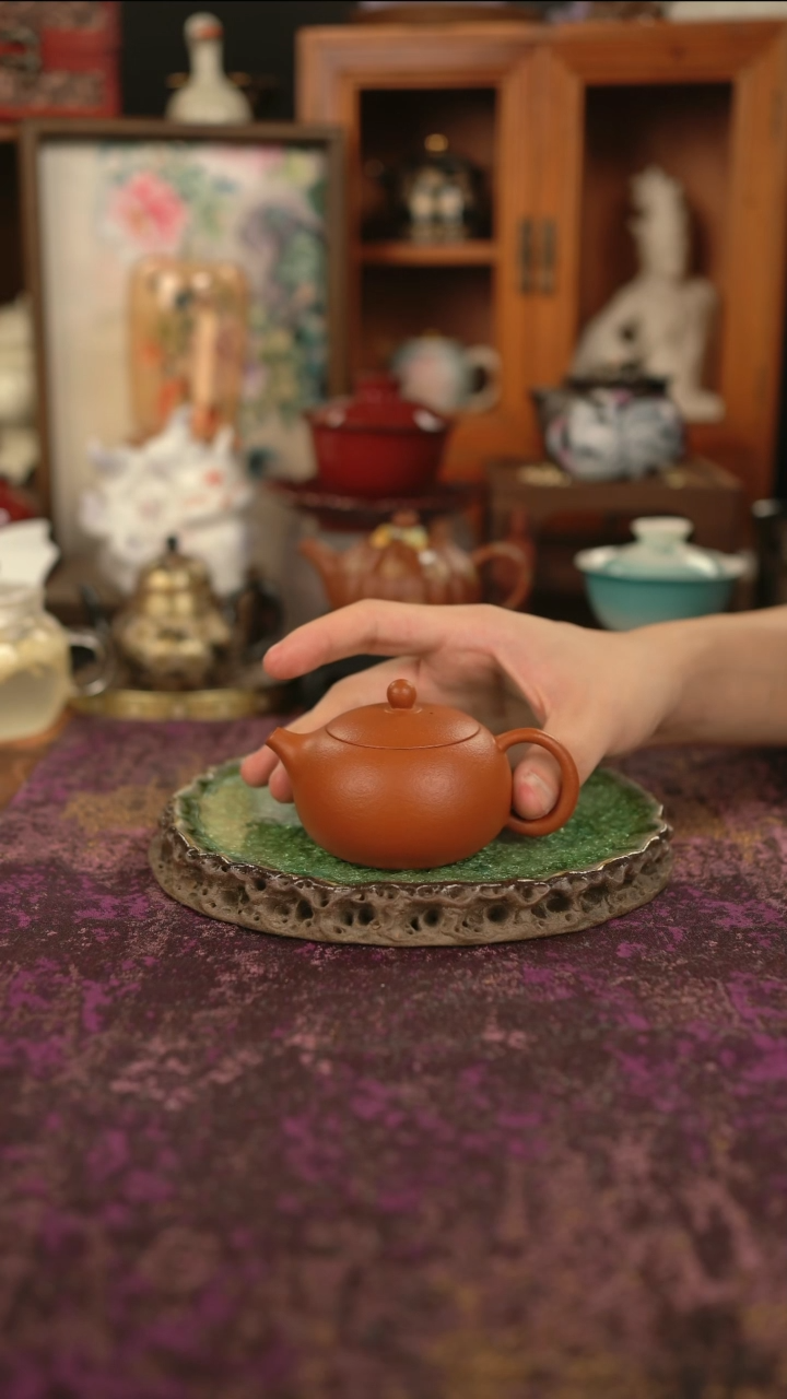 摩吉陶陶闪拍链接 橘皮紫砂西施壶