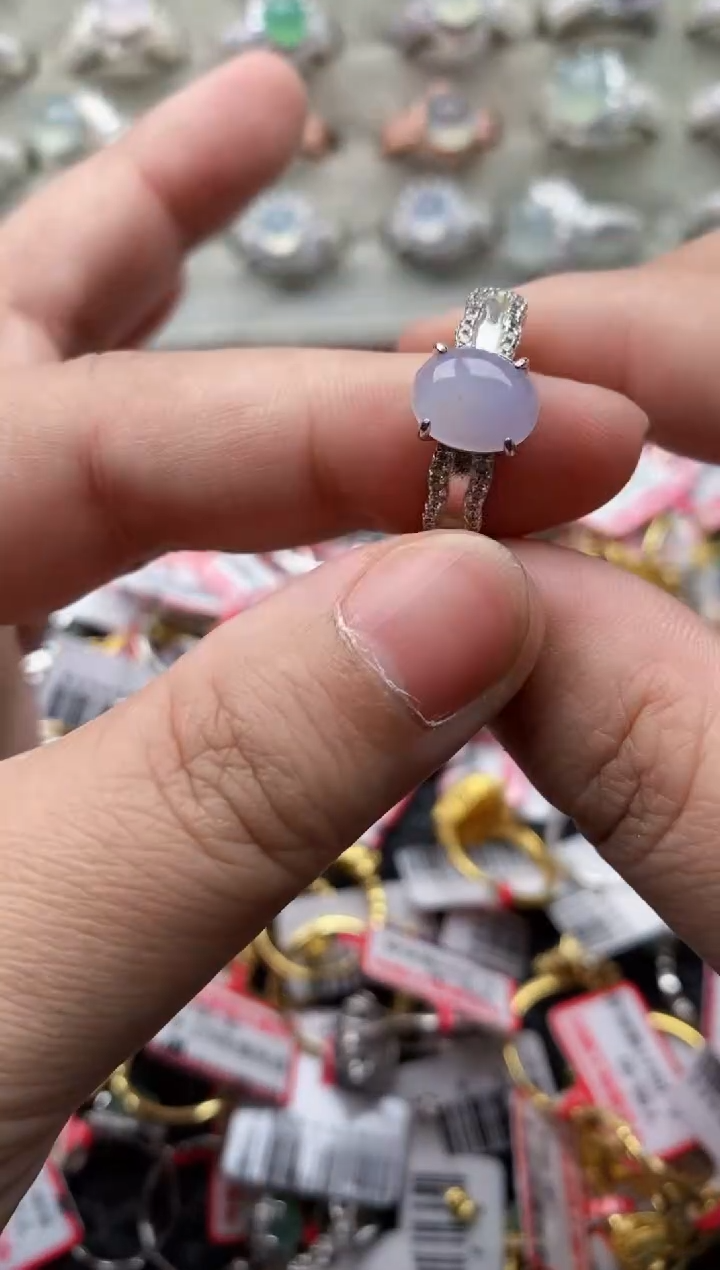 【闪购商品】翡翠戒指银S925镶嵌3333--6