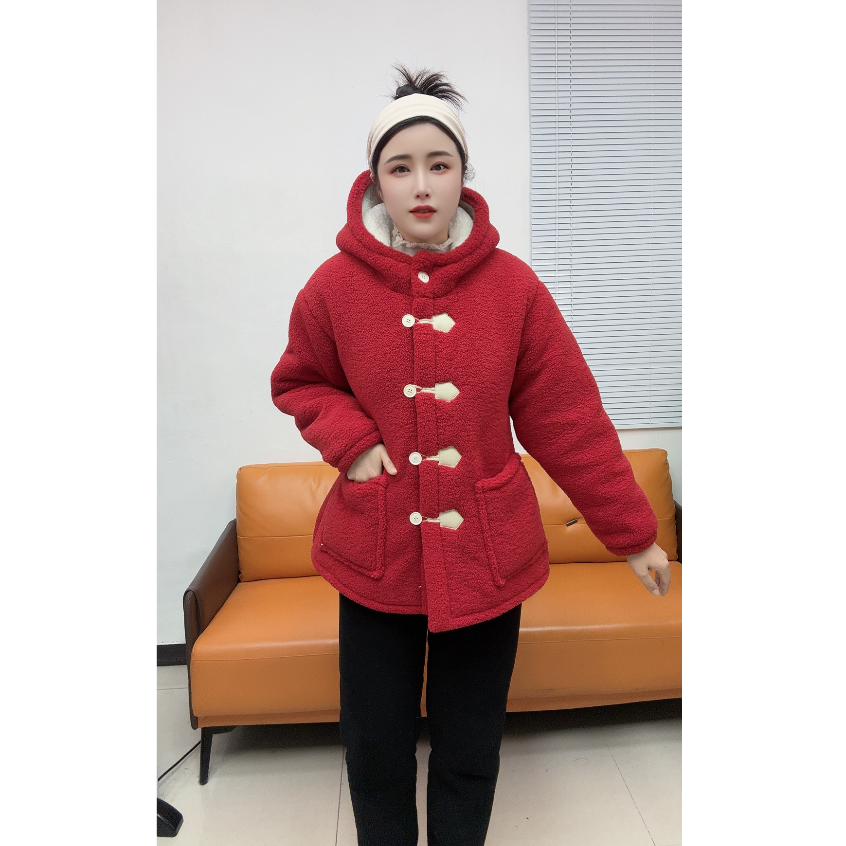 【麦穗绒连帽套装】时尚女装加绒加厚一件过冬可外穿家居服宽松冬季