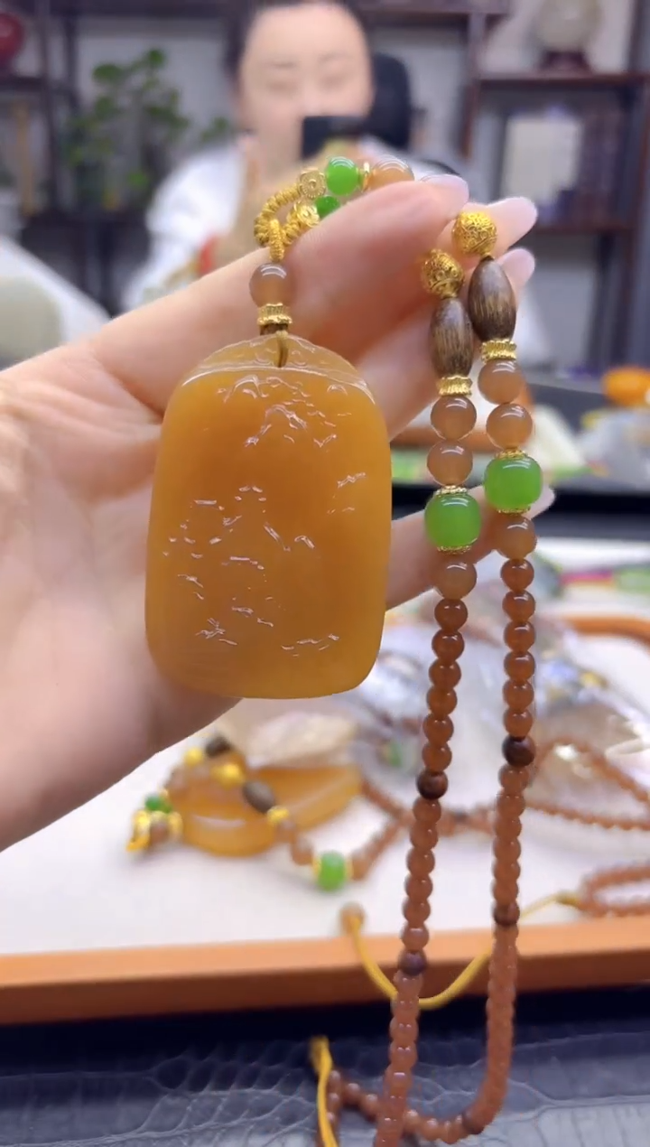 毛衣链未镶嵌和田玉（糖玉）DIY款M861