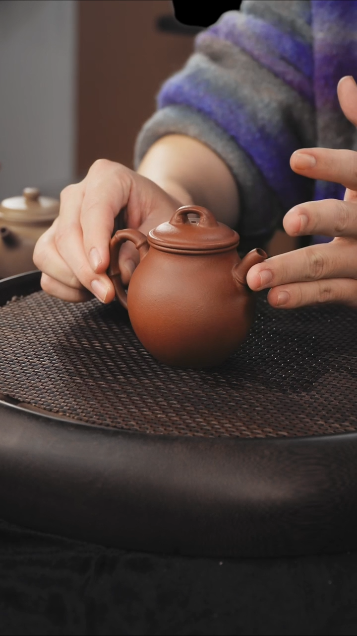 茶壶紫砂竹鼓  红降坡