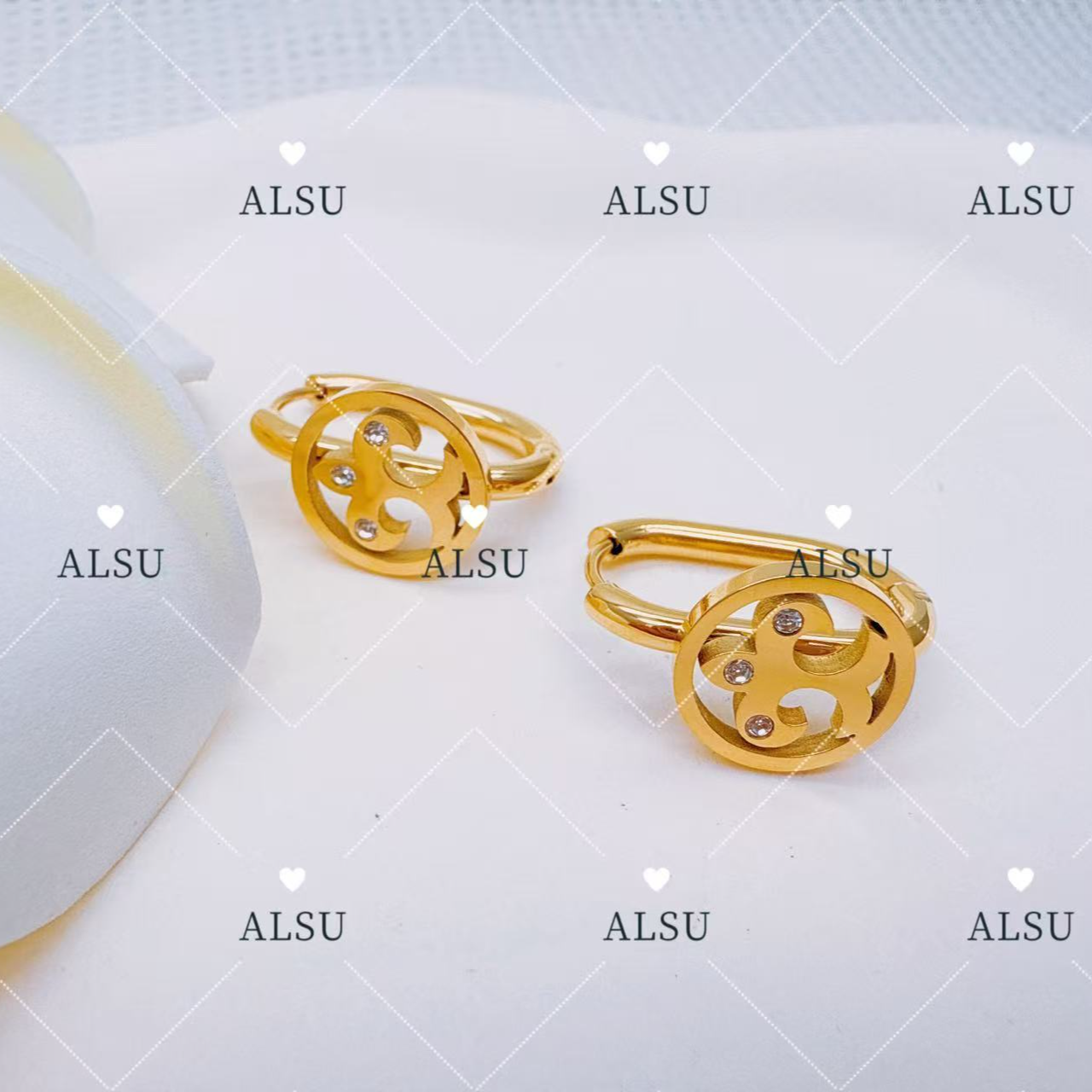 合金锆石耳饰 ALSU原创经典民族风常规款百搭耳环简约气质时尚