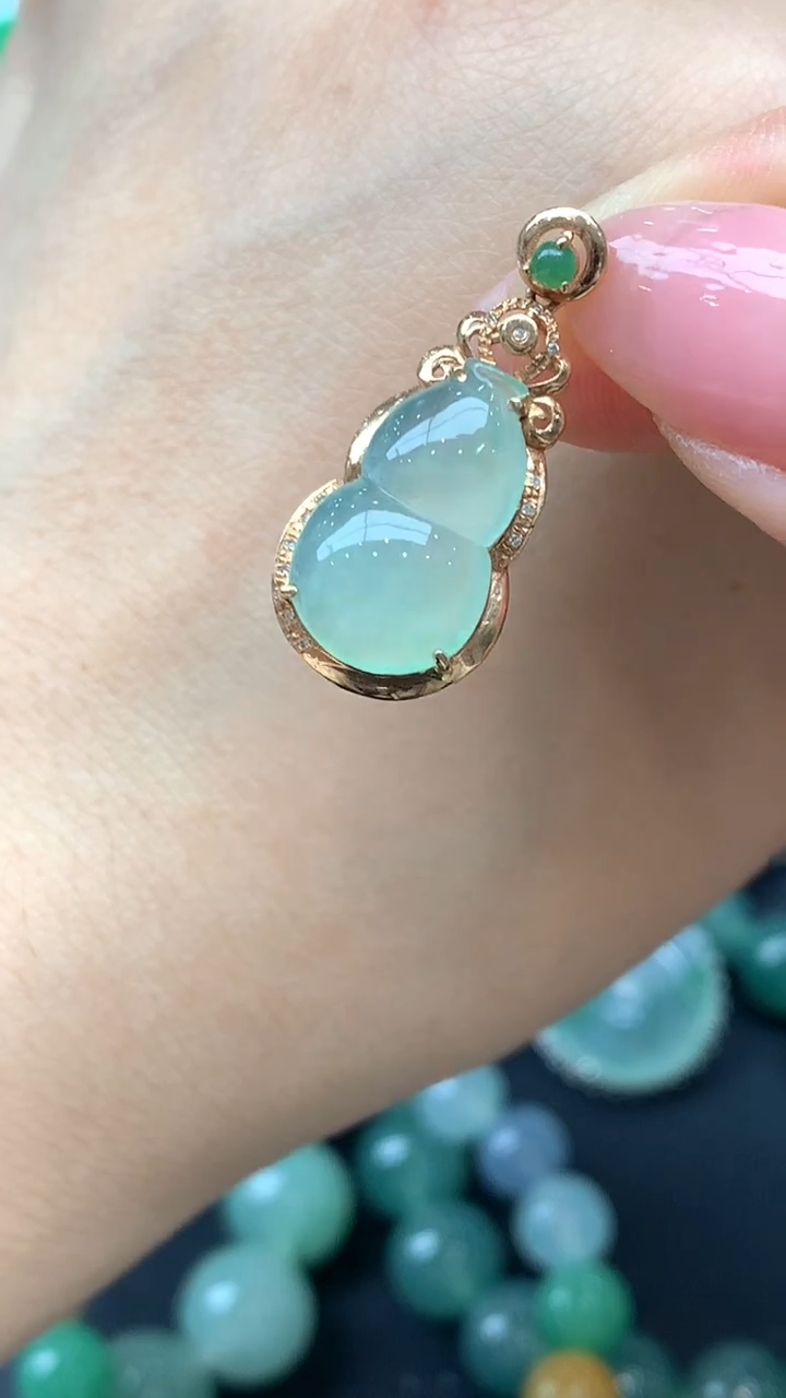 【闪购商品】翡翠颈饰18K金镶嵌184-天然翡翠