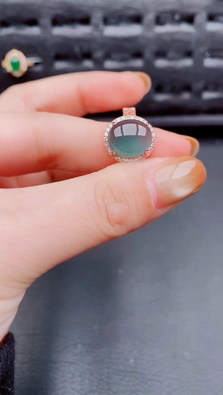 【闪购商品】翡翠戒指银S925镶嵌天然a货翡翠351