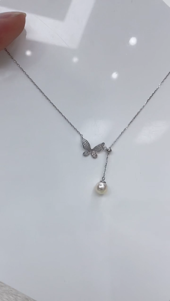 【闪购商品】海水珍珠颈饰银S925镶嵌海水珍珠项链