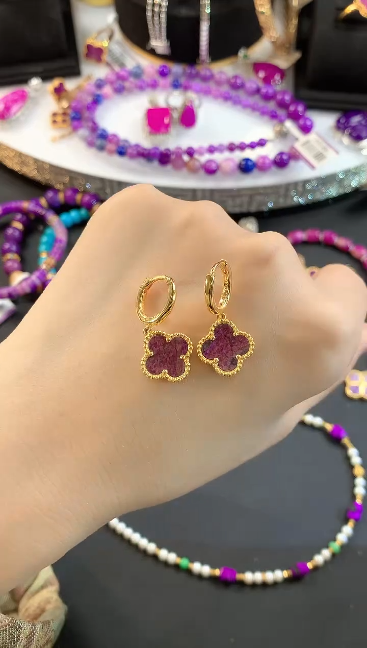 【闪购商品】苏纪石（舒俱来）.银S925镶嵌舒俱来耳饰