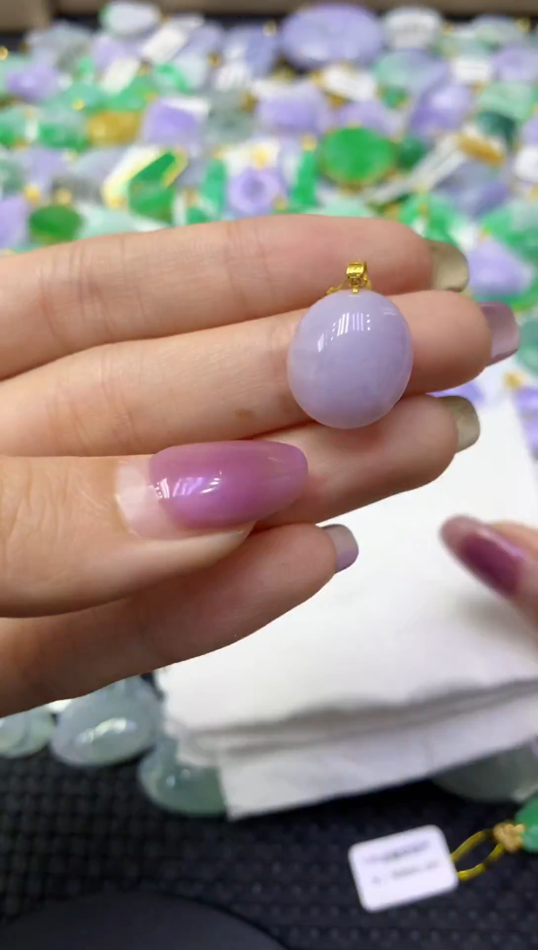 颈饰18K金镶嵌翡翠天然缅甸翡翠A货