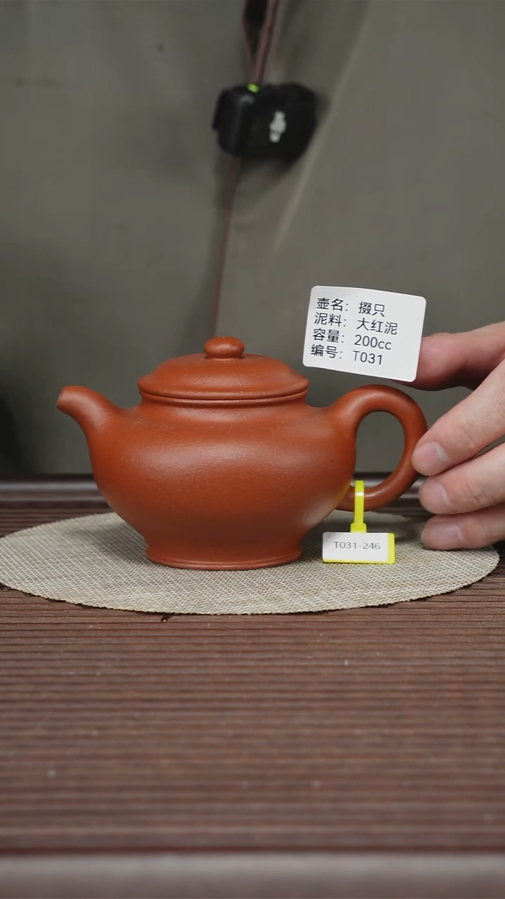 茶壶紫砂T031 大红泥 掇只 200cc