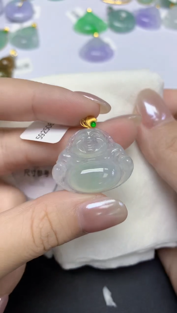 翡翠18K金镶嵌颈饰天然缅甸翡翠A货百元以上9元证书费自理