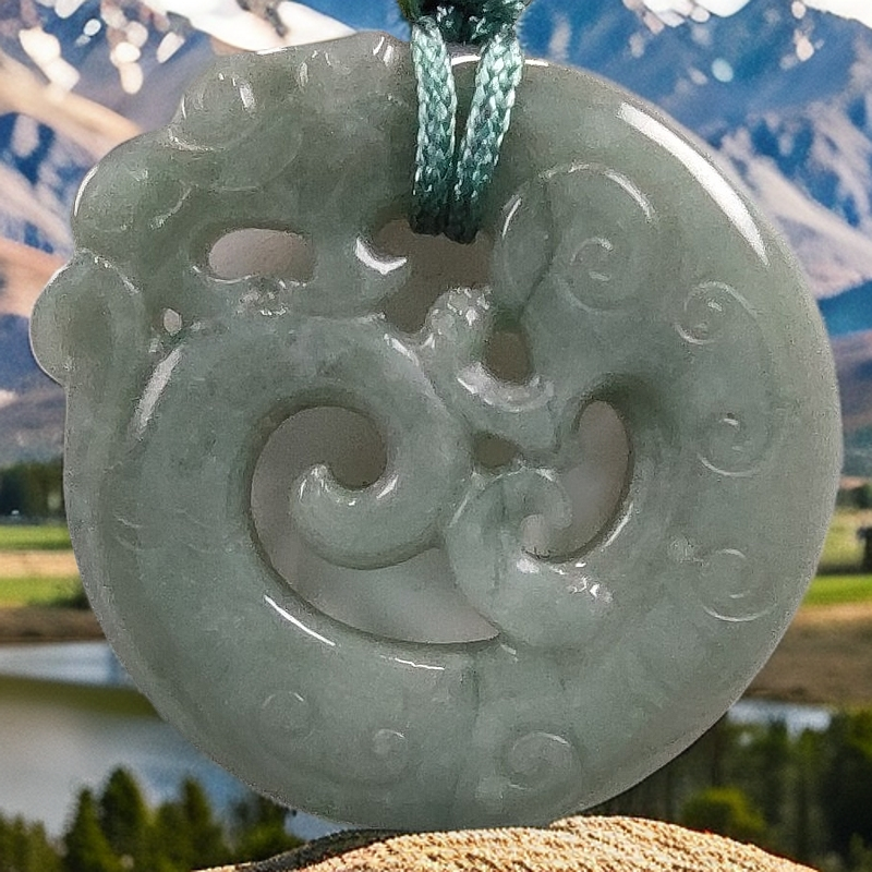 天然翡翠a货双面吊坠28*26*3.5mm(多样性发一件)#翡翠#时尚