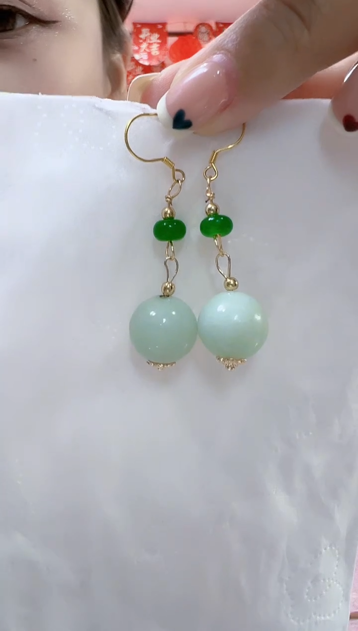 【闪购商品】翡翠耳饰未镶嵌一点通耳环（多样性发货发其一）