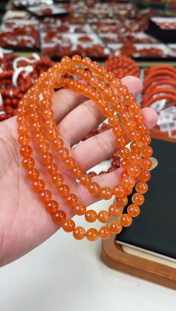 【闪购商品】南红玛瑙冰红多圈8+未镶嵌一个/条