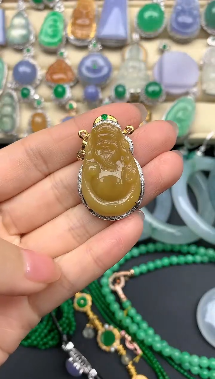 【闪购商品】翡翠颈饰18K金镶嵌423--中国好珍宝