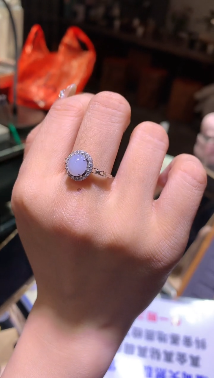 【闪购商品】翡翠吊坠(不含链)银S925镶嵌戒指