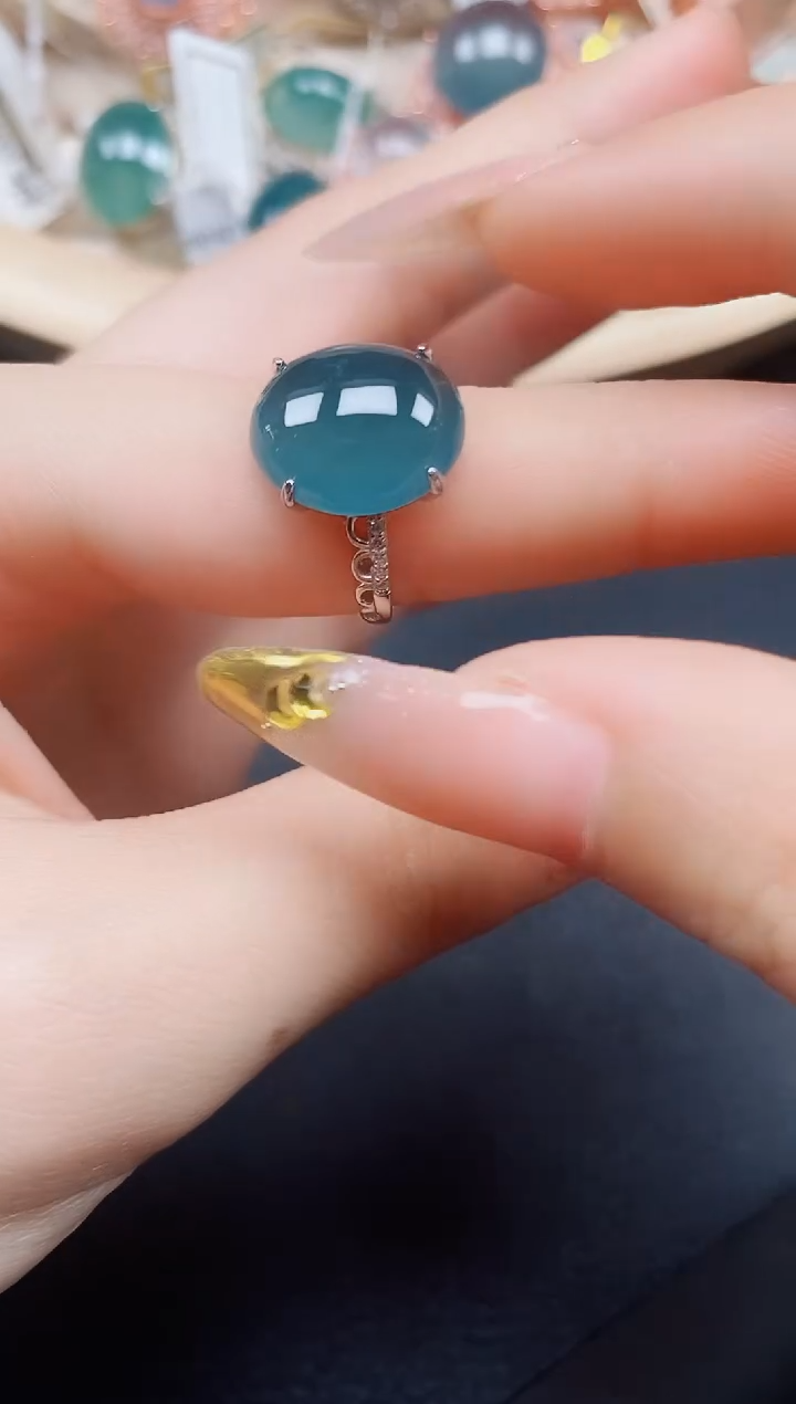 【闪购商品】翡翠戒指银S925镶嵌翡翠