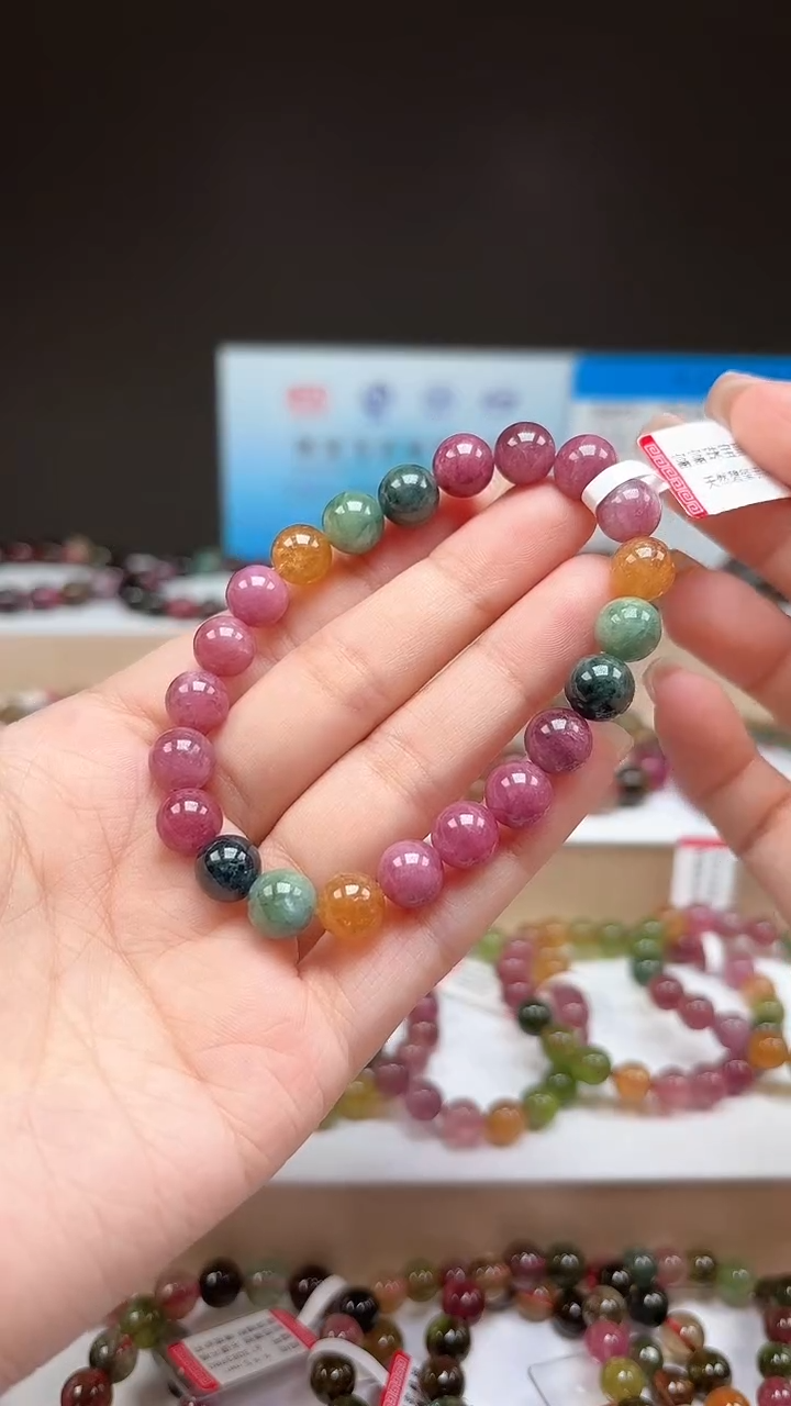 【闪购商品】碧玺手串未镶嵌8.8mm明亮色高阶油画体单圈手串