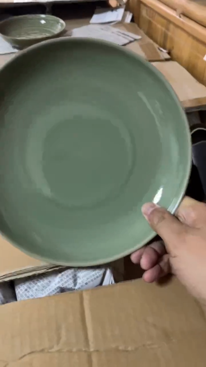 【闪购商品】摆件素面青瓷大盘