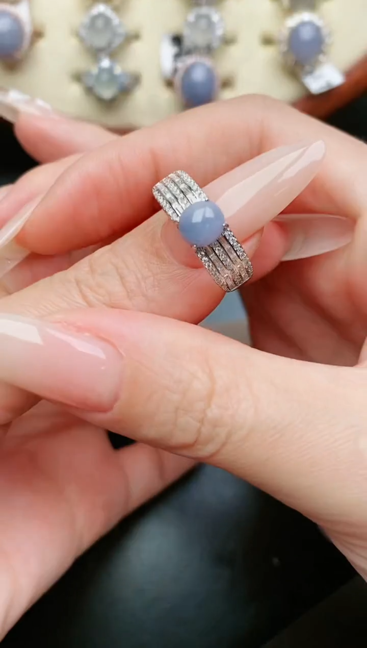 翡翠戒指银S925镶嵌.....