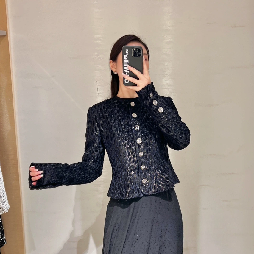 未使用 Chanel/香奈儿 Chanel 排扣外套 黑色40