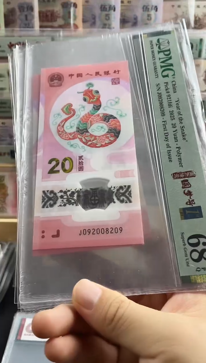 塑料蛇钞首日标68分朦胧号
