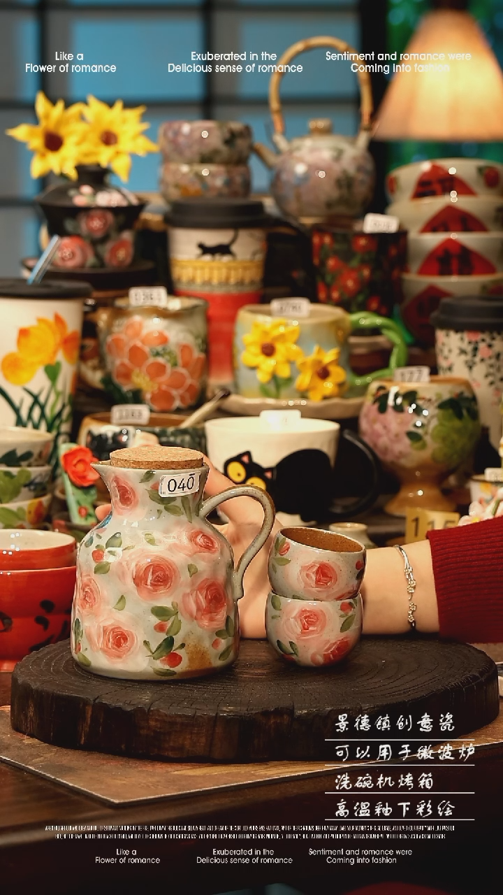 陶瓷景德镇高温釉下彩手工手绘款式@A0040@