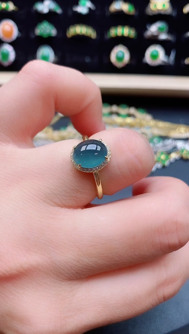 【闪购商品】翡翠戒指银S925镶嵌5080505