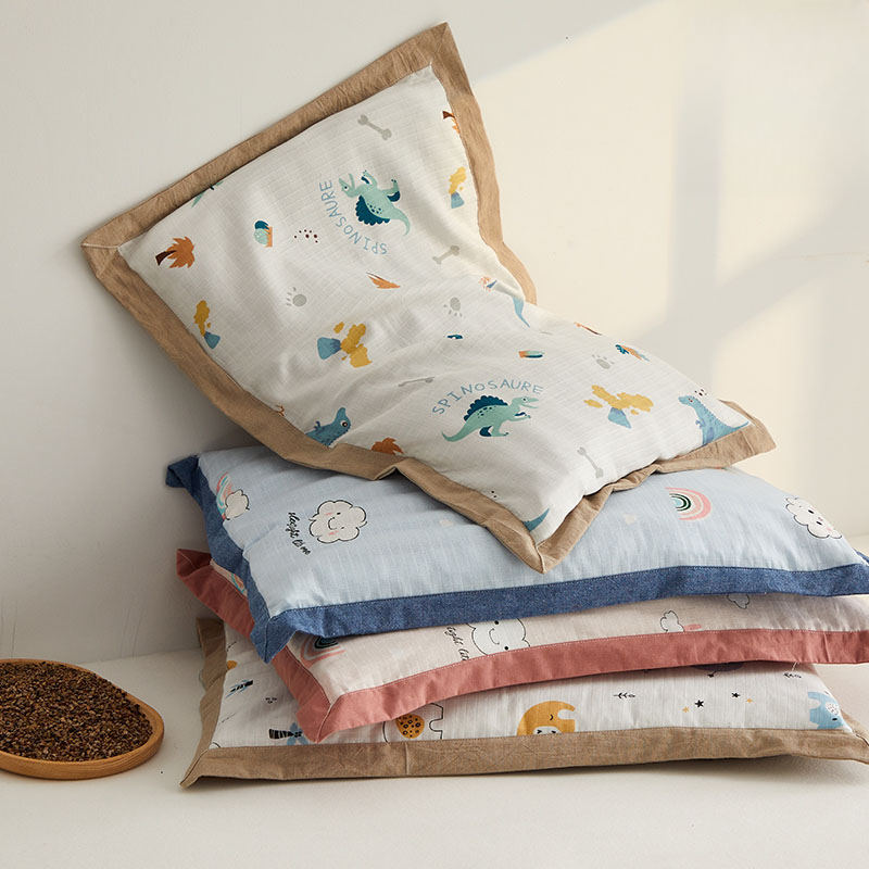 【儿童专用】儿童护颈椎助眠枕全棉纱布儿童荞麦枕枕头枕芯荞麦枕头