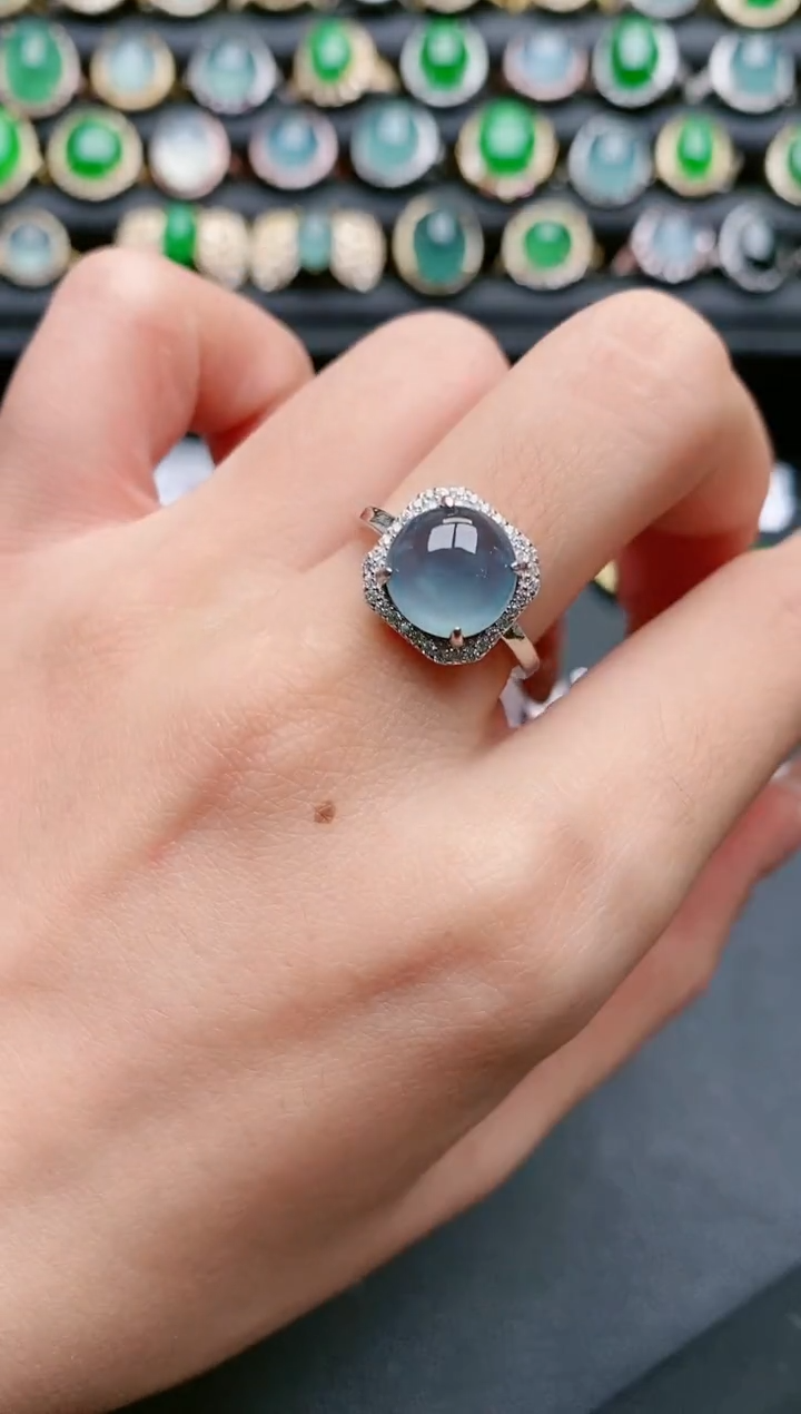 【闪购商品】翡翠戒指银S925镶嵌111111