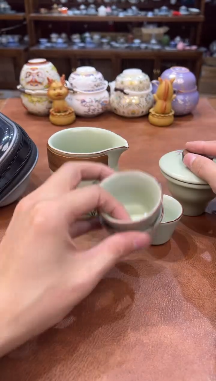 真的很便宜会开片的旅行茶具