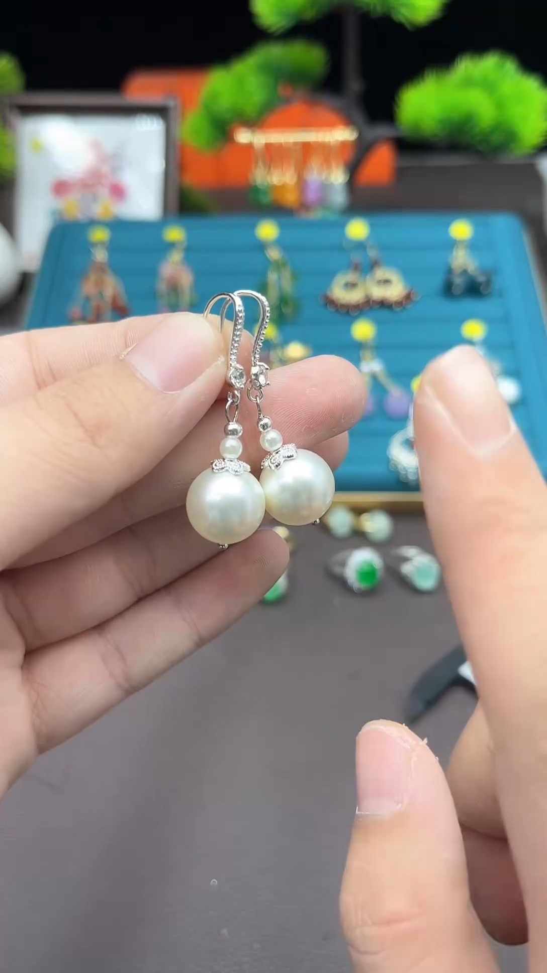 【闪购商品】拼合珍珠（马贝珠）耳饰银S925镶嵌218000