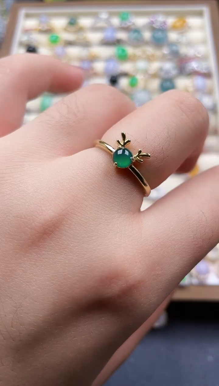 银S925镶嵌戒指翡翠1