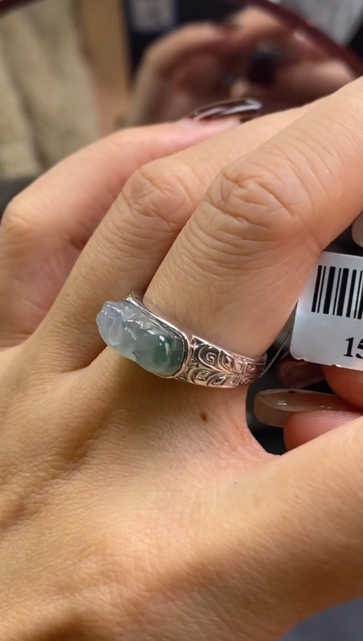 颈饰银S925镶嵌翡翠净货15367