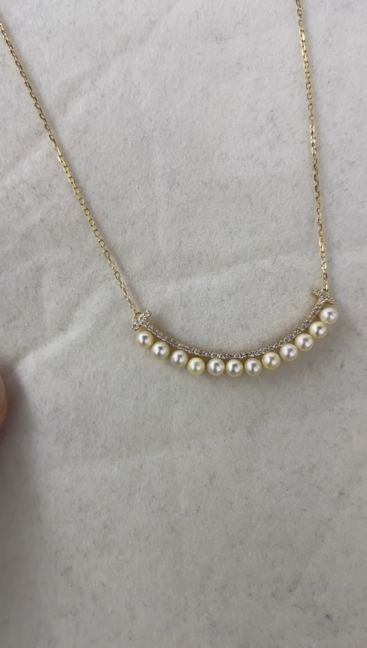 海水珍珠银S925镶嵌颈饰3-4