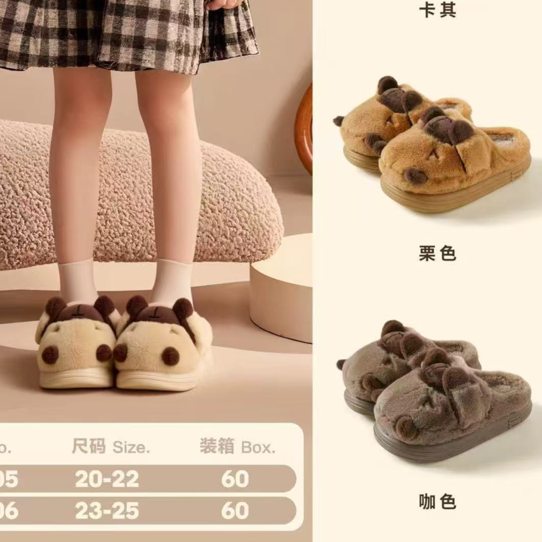 儿童秋冬棉拖鞋半拖软底室内鞋子 （不包跟）