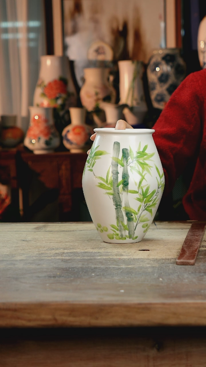 【闪购商品】瓷片景德镇纯手工釉下彩精品花瓶