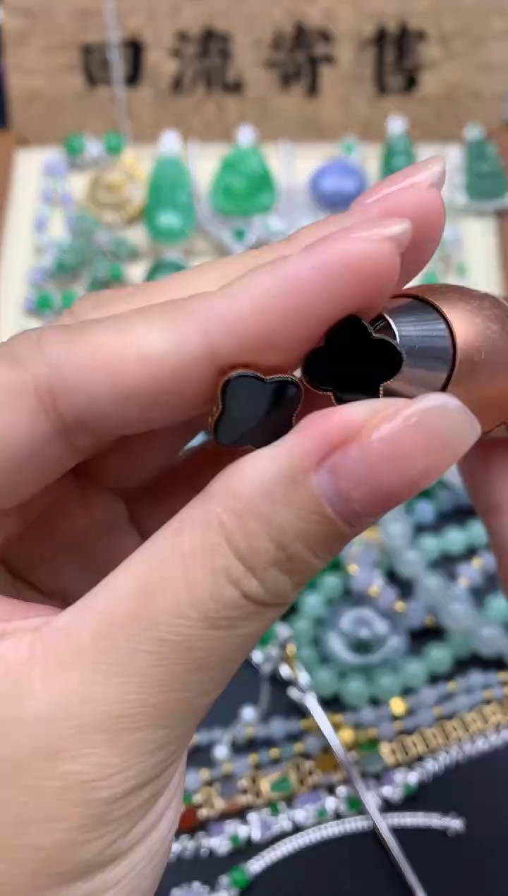 【闪购商品】翡翠耳饰18K金镶嵌393-中国好珍宝