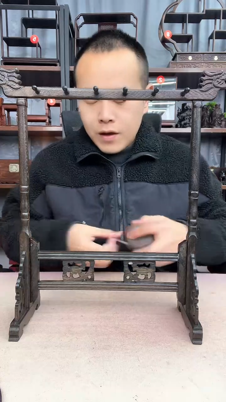 【闪购商品】乌木类端景台162小李子红木工艺品