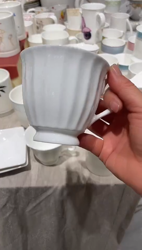 瓷白瓷咖啡杯2个