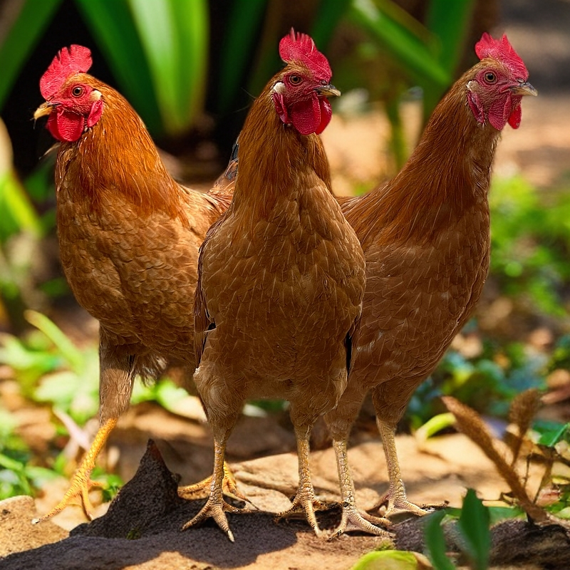 3只小公鸡 跑山鸡 走地鸡 【宠物鸡】京东/顺丰包邮