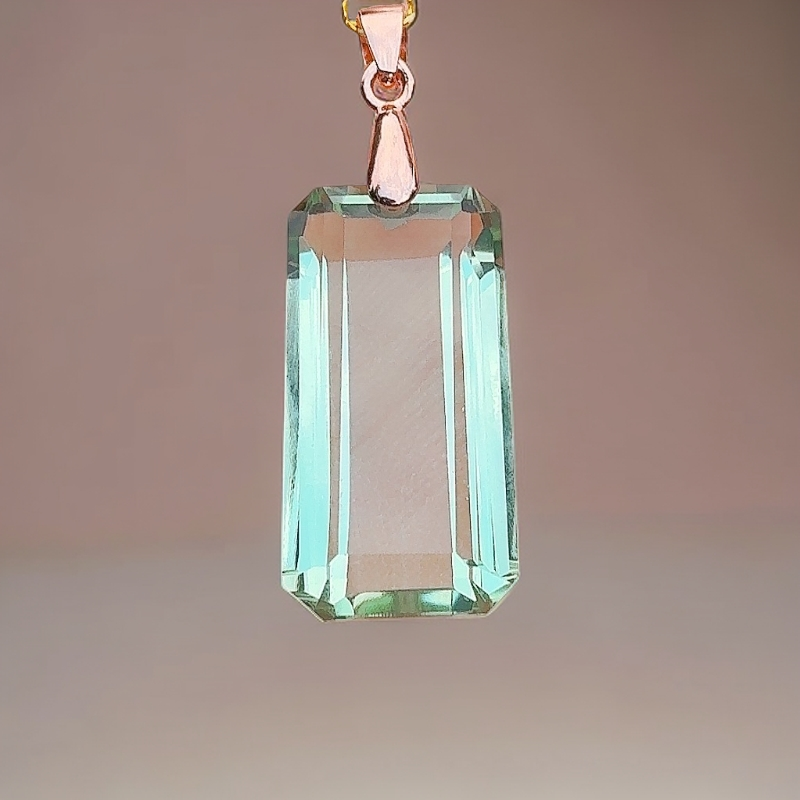 天然S925银绿水晶吊坠主石21*10.6*6.2尺寸