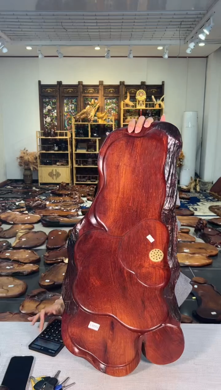 【闪购商品】大果紫檀（缅甸花梨）茶盘8683