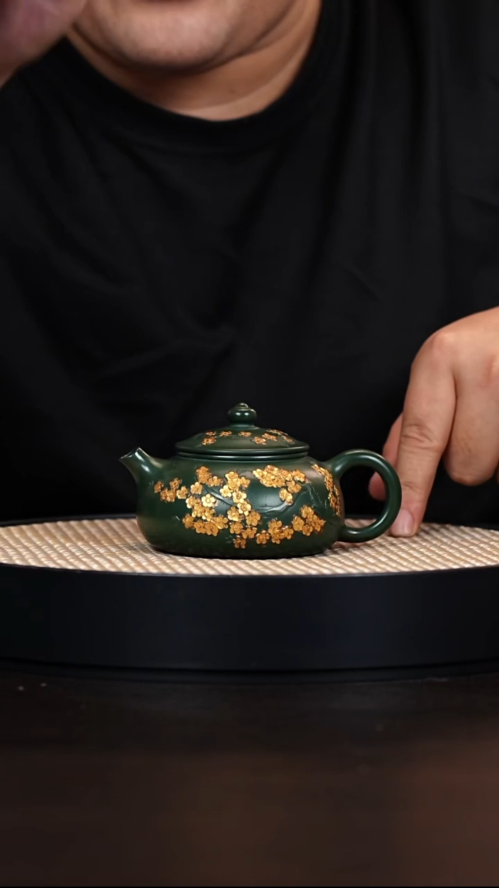 茶壶紫砂寒江 绿泥 