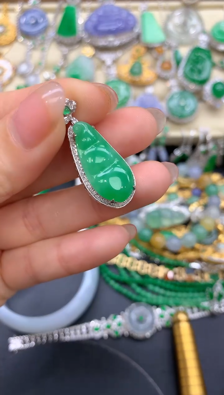 【闪购商品】翡翠颈饰18K金镶嵌416-中国好珍宝